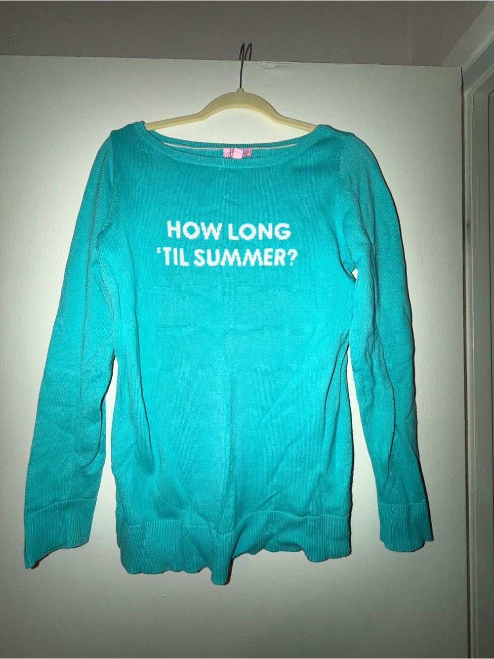 Lilly Pulitzer Teal Graphic Crewneck Sweater